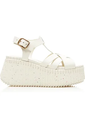 Chloé Nama Leather Platform Sandals