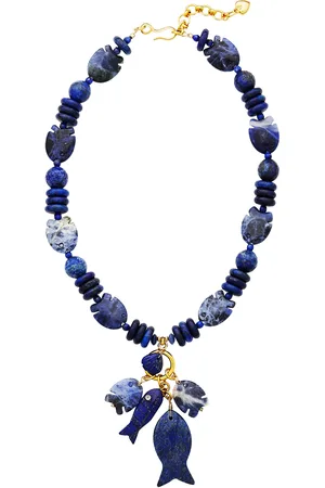 Brinker & Eliza Navy Soladite And Lapis Necklace