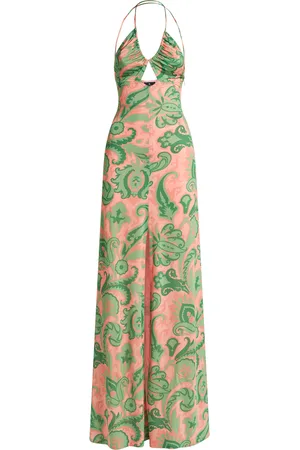 Etro Ruched Jersey Halter Maxi Dress