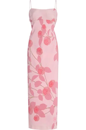 Bernadette Ripley Camelia-Print Silk Maxi Slip Dress