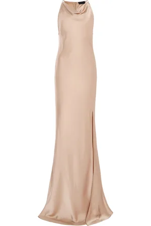 LAPOINTE Satin Halter Gown