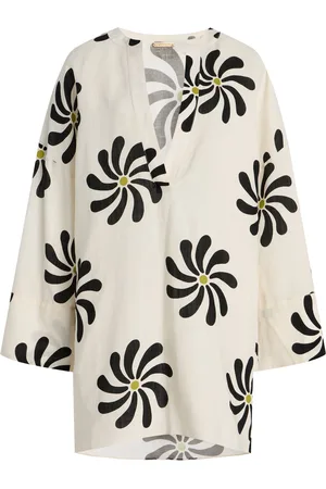 Cala De La Cruz Siena Linen Tunic Mini Dress