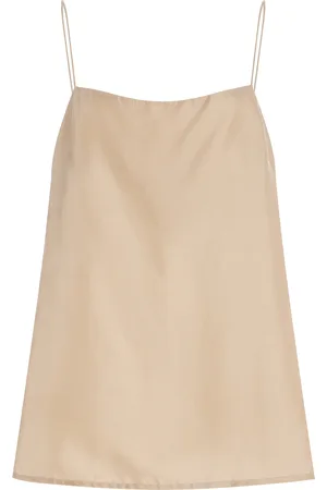 ASCENO The Tulum Silk-Twill Camisole Top