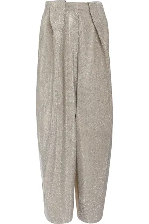 Stella McCartney Crystal-Embellished Cotton-Twill Balloon Pants