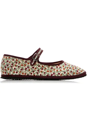 VIBI VENEZIA Floral Canvas Mary Jane Flats