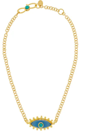Sylvia Toledano Third Eye 22K -Plated Turquoise Chalcedony Necklace
