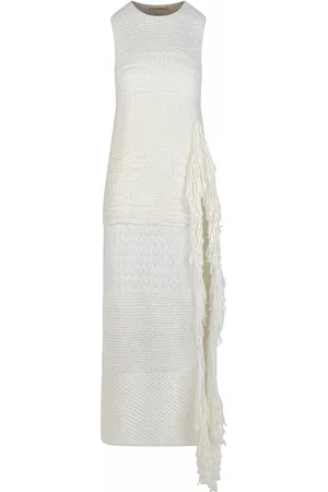 Heirlome Selena Fringed Knit Silk Maxi Tunic Dress