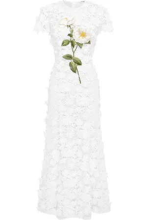 LEO LIN Monique Floral-Embroidered Lace Maxi Dress