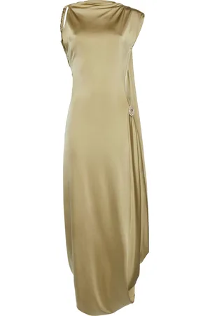 Victoria Beckham Draped Stretch-Satin Midi Dress