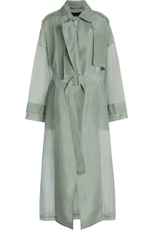 LAPOINTE Organza Double-Breasted Trench Coat