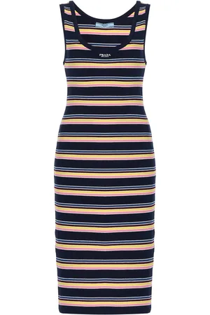 Prada Striped Cotton Midi Tank Dress