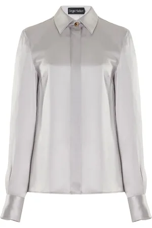 Sergio Hudson Button-Down Silk Blouse