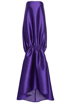 GRETA CONSTANTINE Riedel Flounce Satin Gown