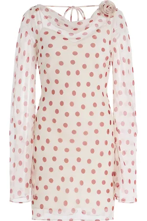 De La Vali Gracia Polka-Dot Silk-Chiffon Mini Dress