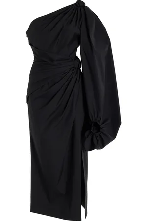 Carolina Herrera Asymmetric Cotton Poplin Midi Dress