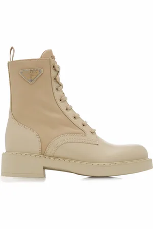 Prada Re-Nylon and Leather Lace-Up Boots