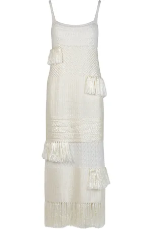 Heirlome Lia Fringed Knit Silk Maxi Dress