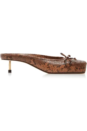Jacquemus Les Mules Snake-Effect Leather Ballet Pumps
