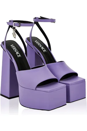 VERSACE Charm-Embellished Leather Platform Sandals