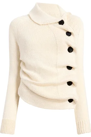 Khaite Lorrai Asymmetric Knit Silk Cardigan