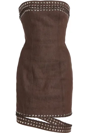 Ludovic De Saint Sernin Lucinda Bustier Denim Mini Dress