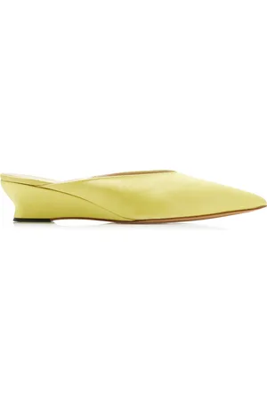 Le Monde Beryl Micro-Wedge Silk-Satin Mules