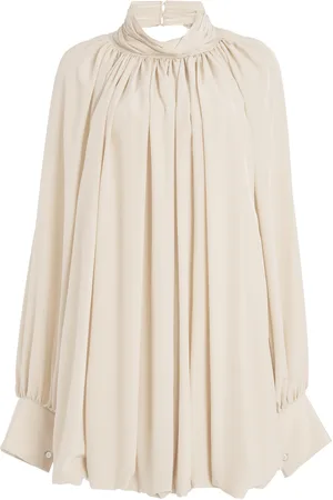 Stella McCartney Draped Silk-Chiffon Mini Dress