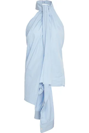 Stella McCartney Shirt-Detail Cotton-Poplin Halter Top