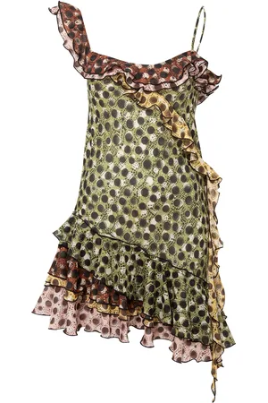 SIEDRES Mimika Ruffled Polka-Dot Cotton Mini Dress