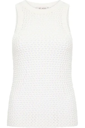 St Agni Crocheted Cotton Tank Top