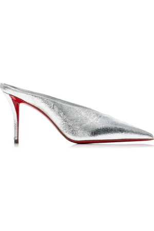 Christian Louboutin Miss Z 80mm Metallic Leather Mules
