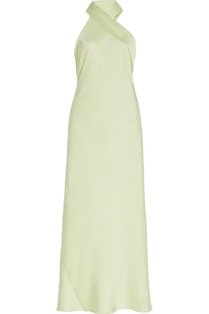 GALVAN Pandora Satin Halter Maxi Dress