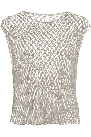 TWP Chloe Silk-Mesh Top