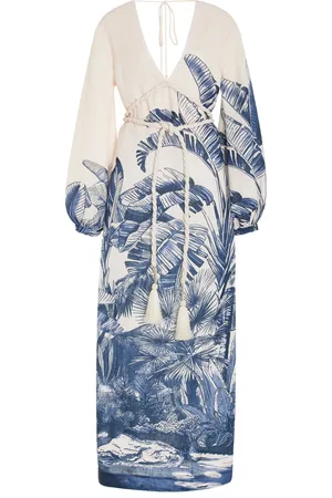 Andres Otalora Exclusive Playa Blanca Braid-Detailed Linen Maxi Dress