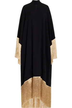 FRANCOISE Exclusive Farrah Fringed Deadstock Crepe Caftan
