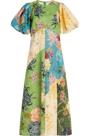 ALÉMAIS Avery Spliced Linen Midi Dress