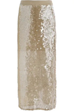 TWP Sylkie Silk-Mesh Midi Skirt
