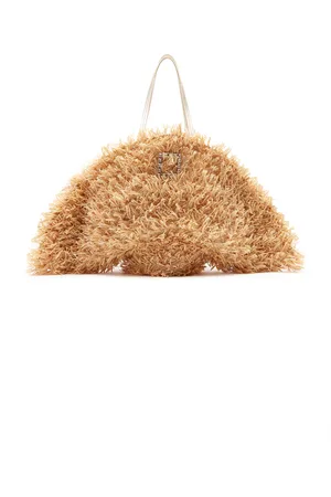 Roger Vivier Tres Vivier Panier-Raffia Tote Bag