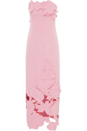LEO LIN Rayna Floral-Appliquéd Crepe Maxi Dress