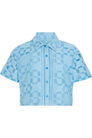 Simkhai Makaia Cropped Cotton-Blend Shirt