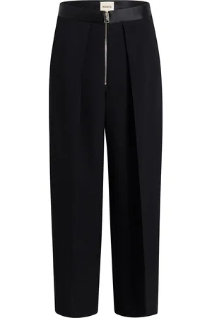 Khaite Marine Zipped Crepe Wide-Leg Pants