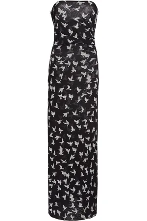 Stella McCartney Ruched Mesh-Jersey Maxi Dress
