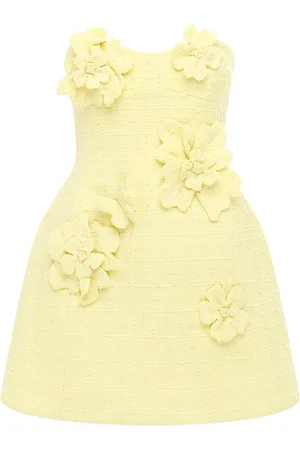 LEO LIN Rosario Floral-Appliquéd Tweed Mini Dress