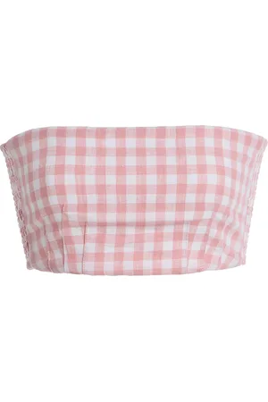 POSSE Exclusive Riviera Paige Gingham Linen Crop Top