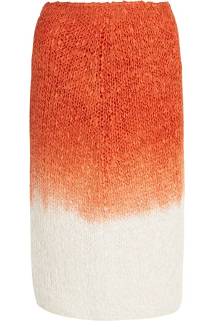 Bottega Veneta Lightweight Wool Silk Overdye Knit Midi Skirt