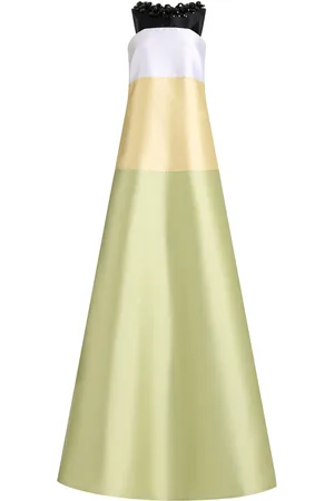 GRETA CONSTANTINE Zoan Silk Halterneck A-line Gown