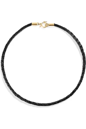 Renato Cipullo Intreccia 18K Yellow Gold Leather Necklace