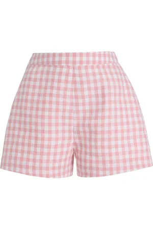 POSSE Exclusive Riviera Perri Checked Linen Shorts