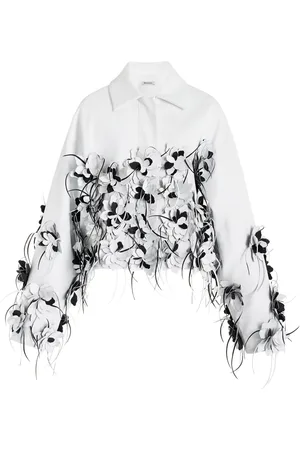 Simkhai Evrin Floral-Appliquéd Vegan Leather Jacket