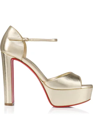 Christian Louboutin Sandaloo 130mm Metallic-Leather Platform Sandals